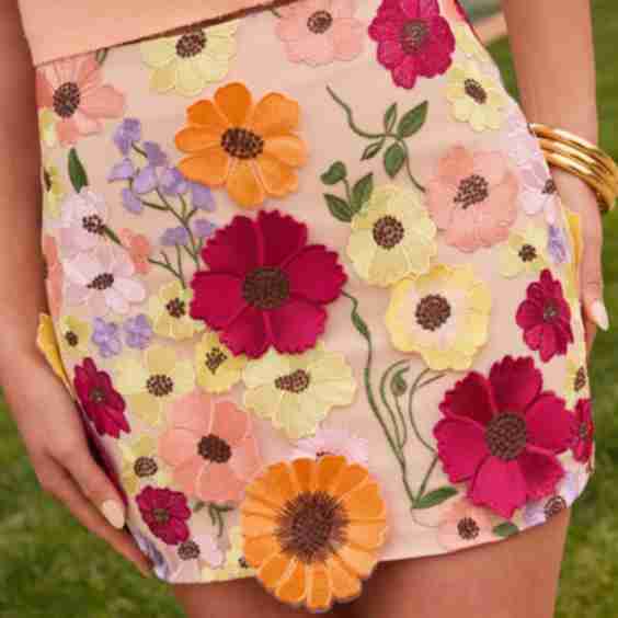 Madeline Textured Floral Mini Skirt