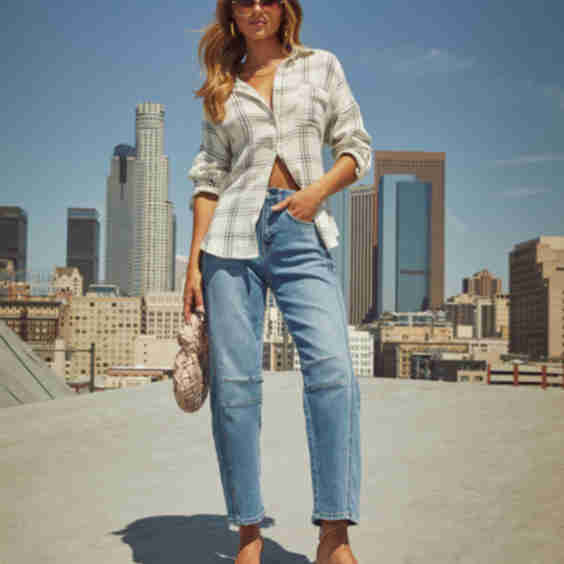 Free Cove High Rise Barrel Jeans