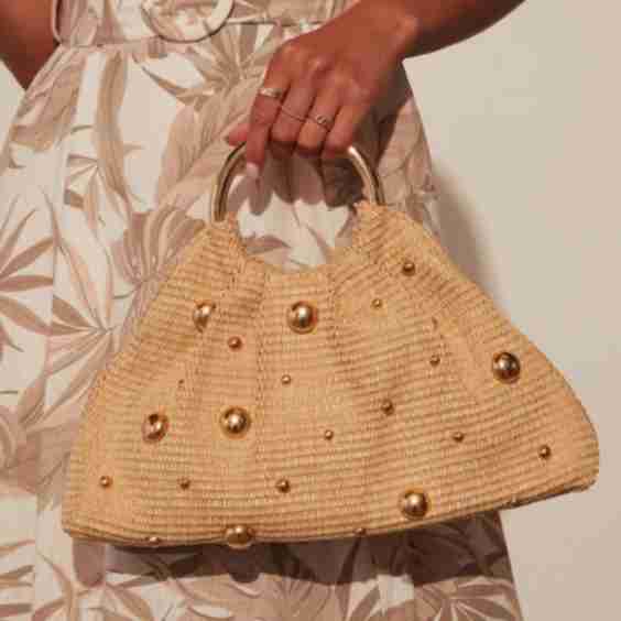 Calista Raffia Tote Bag