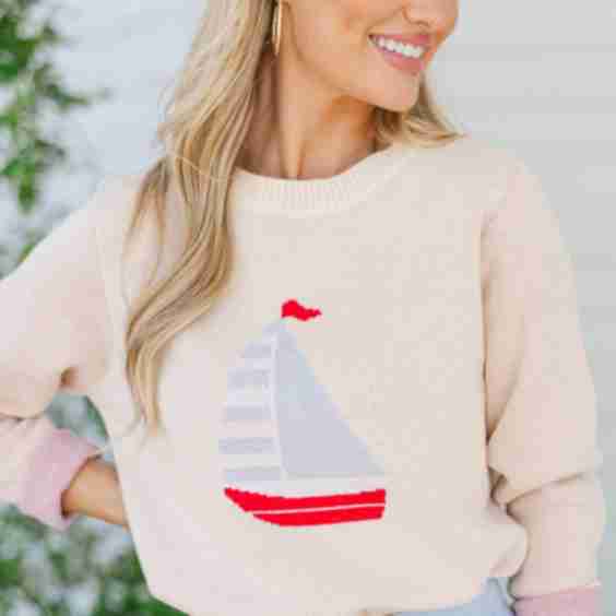 On Your Side Sailboat Sweater