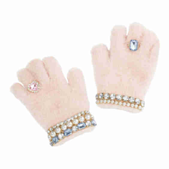 Cotton Candy Jeweled Gloves