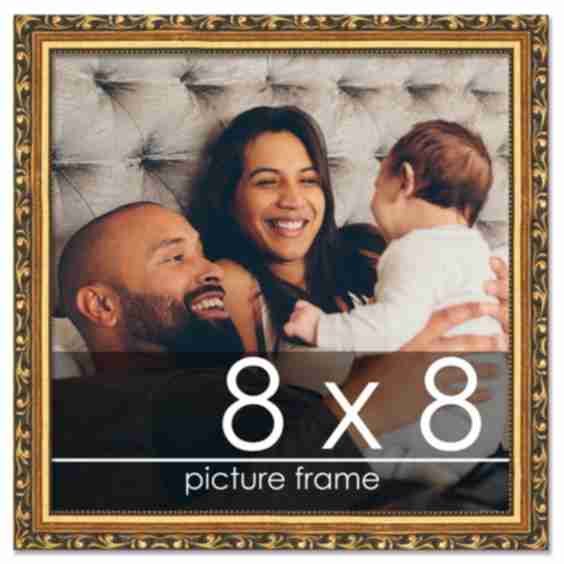 8x8 Solid Wood Antique Picture Frame