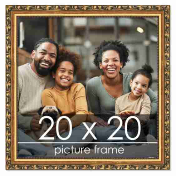 20x20 Solid Wood Antique Picture Frame with UV-Resistant Acrylic & Acid-Free Backing