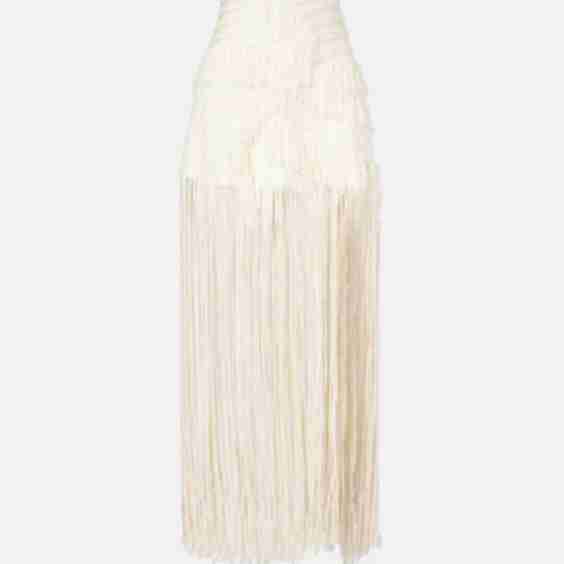 Fringed Maxi Skirt