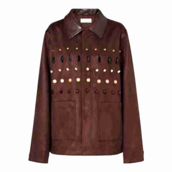Embellished Faux Suede Jacket