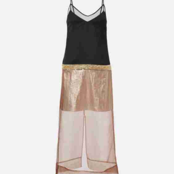Embellished Paneled Midi Dress