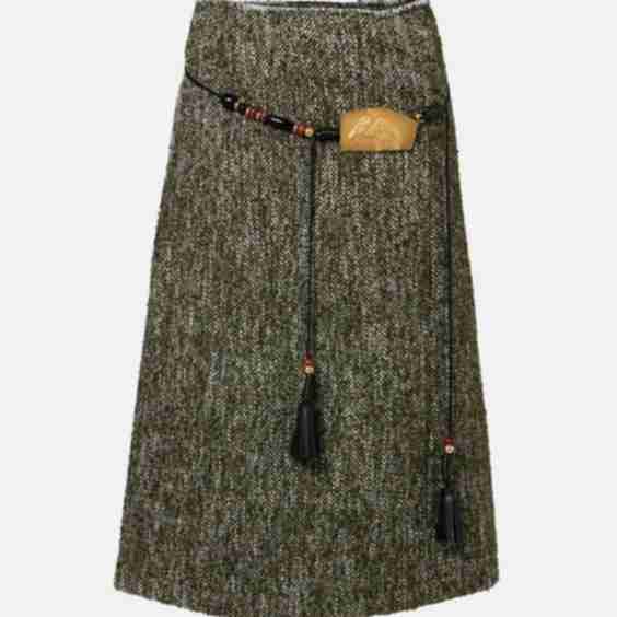 Herringbone Midi Skirt