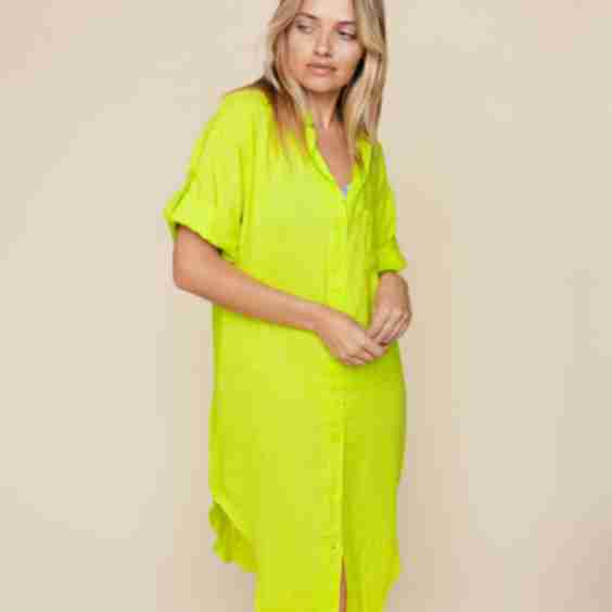 Linen Blend Cover Up Dress