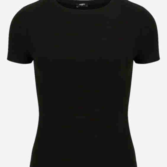 Fitted Ribbed Crew Neck Short Sleeve Tee