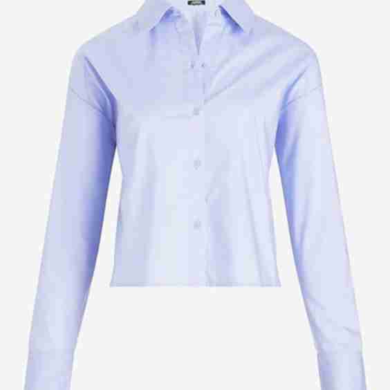 Stretch Cotton Poplin Cropped Shirt