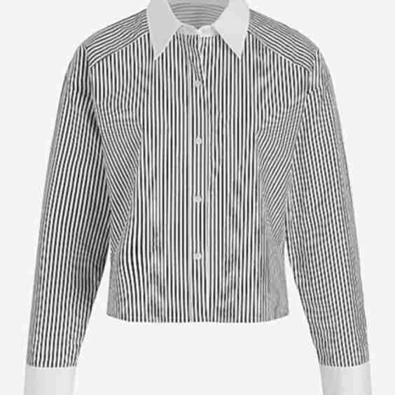 Stretch Cotton Poplin Striped Shirt