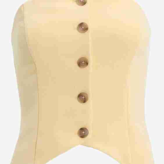 Strapless Button Front Tailored Tube Top