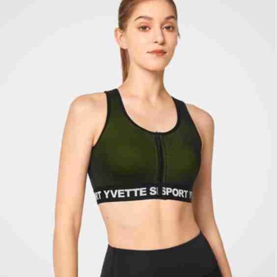 Radiant Mesh Desigh Zip-Front Running Bra