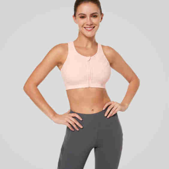 Enfold Zip Mesh Padded Running Bra