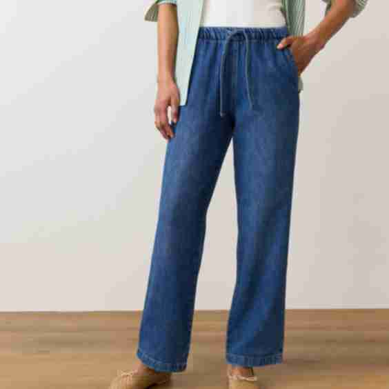 Drawstring Denim Pants