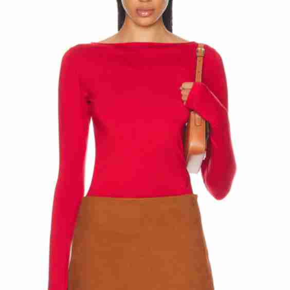 Boat Neck Long Sleeve Top