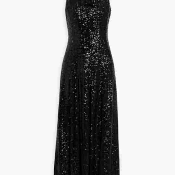 Sequined Chiffon-Paneled Tulle Midi Dress