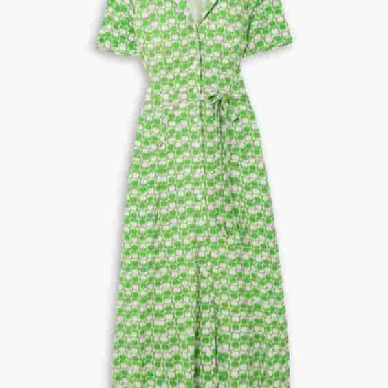 Maria Belted Printed Jersey Midi Dress