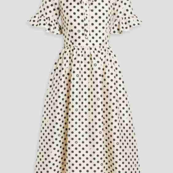 Willow Ruffled Printed Taffeta Midi Dress