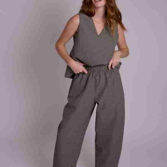 Textured Gingham Ottie Trousers