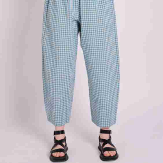 Peggy Seafoam Rustic Gingham Trousers
