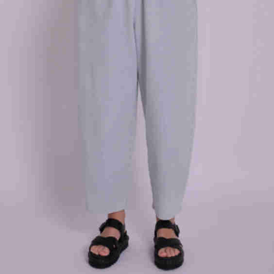 Peggy Lightwash Ticking Stripe Denim Trousers