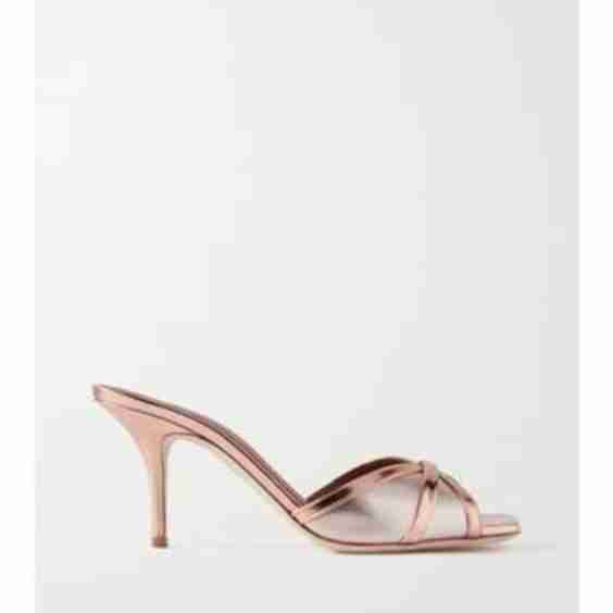 Perla 70 Two-Tone Metallic Leather Mules