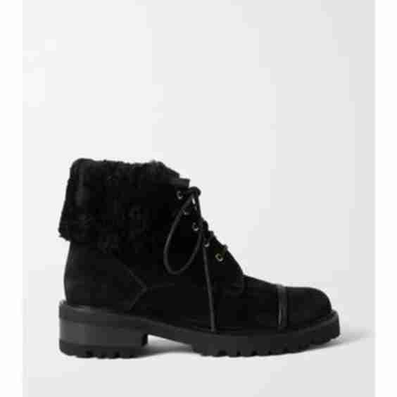 Bess 45 Shearling-Trimmed Suede Ankle Boots