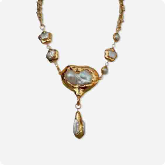 Celestial Ciphers Freshwater Pearl Pendant Necklace