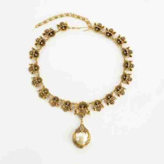 Florentine Gold Blossom Vintage Necklace