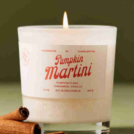 Pumpkin Martini Glass Candle