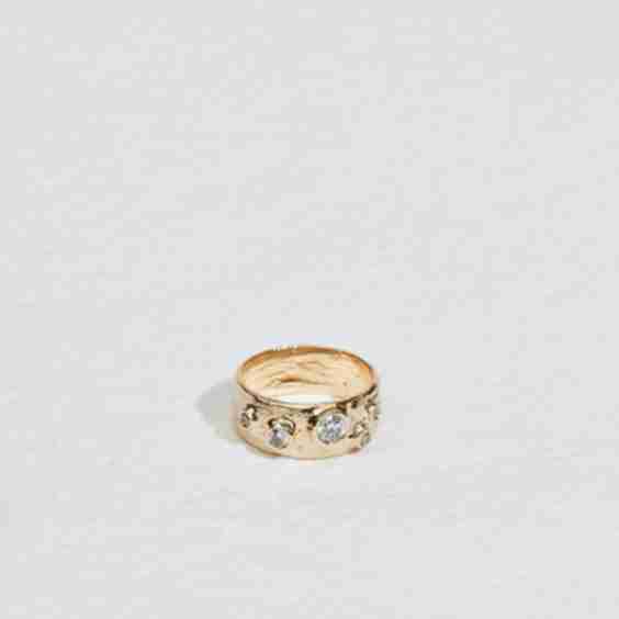 JP Scattered Bezel Set Diamond Cigar Band