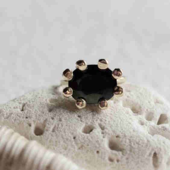 JP Cushion Cut Sapphire XL Prong Ring