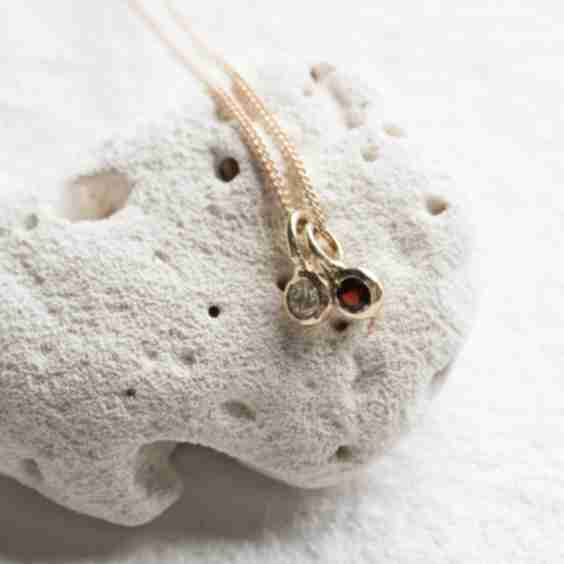 JP Bezel Set Birthstone Necklace