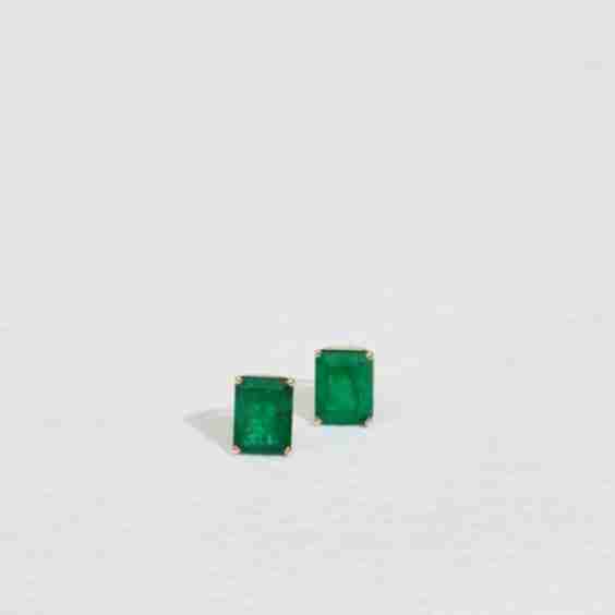 JP Emerald Cut Emerald Studs