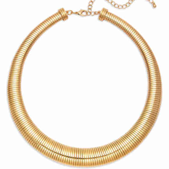 Tubogas Collar Necklace in 14K Gold Plated, 16"-18''