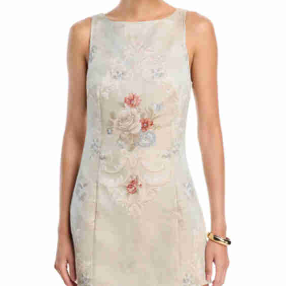 Jacquard Rose Sleeveless Mini Dress - Exclusive