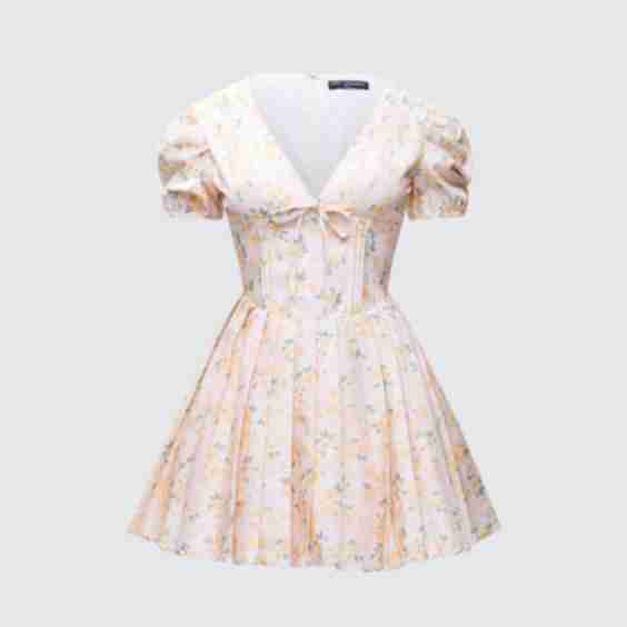 Nyla Floral Pleated Mini Dress
