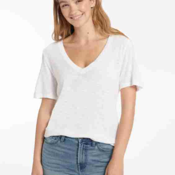 Slub V Neck Tee