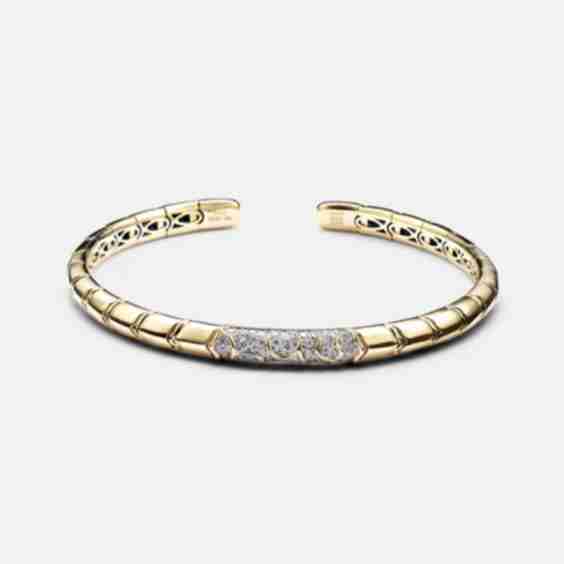 Ondine 18kt Gold Bangle With Diamonds