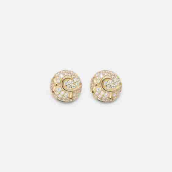 Onda Boule 18kt Gold Earrings with Diamonds