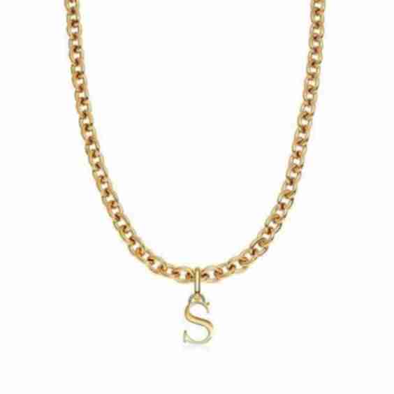 Letter Oval Link Chain Necklace