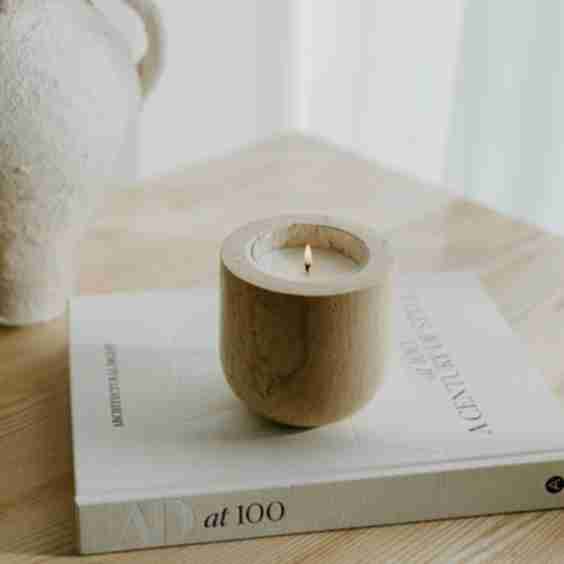 Travertine Refillable Candle