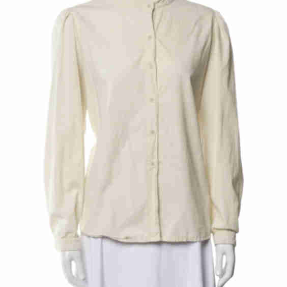 Mock Neck Long Sleeve Button Up Top