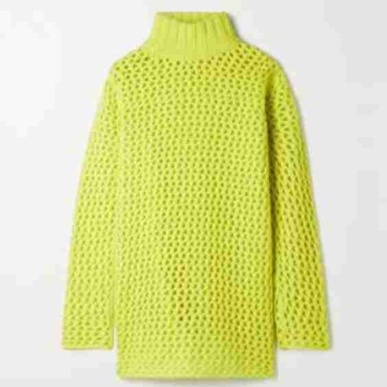 Open-Knit Cashmere Turtleneck Sweater