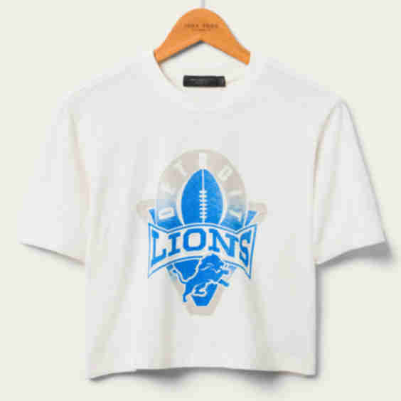 Detroit Lions Mock Neck Crop Tee