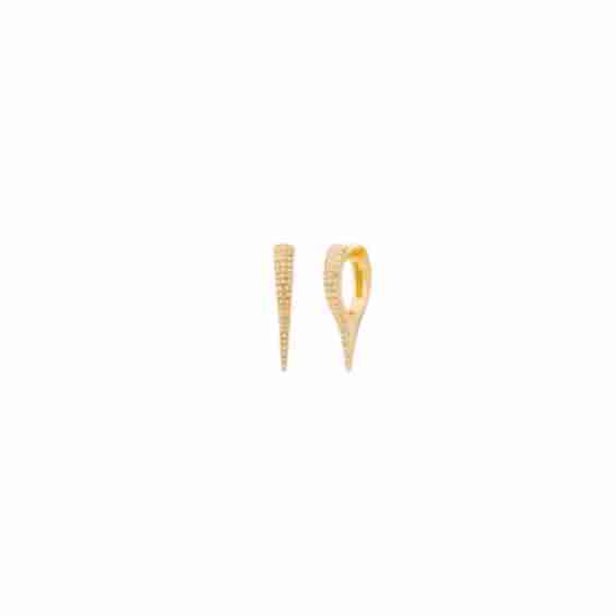 Short Pave Needle Drop Earrings