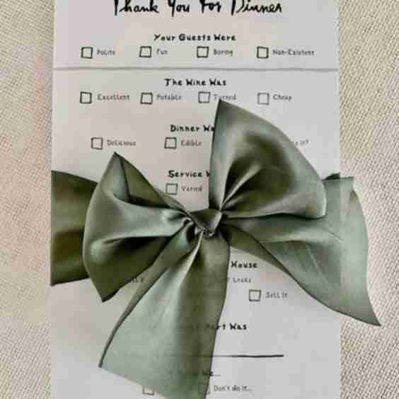 Thank You For Dinner Stationery