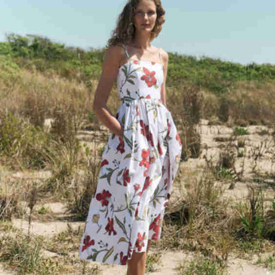Skinny-Strap Poof Dress