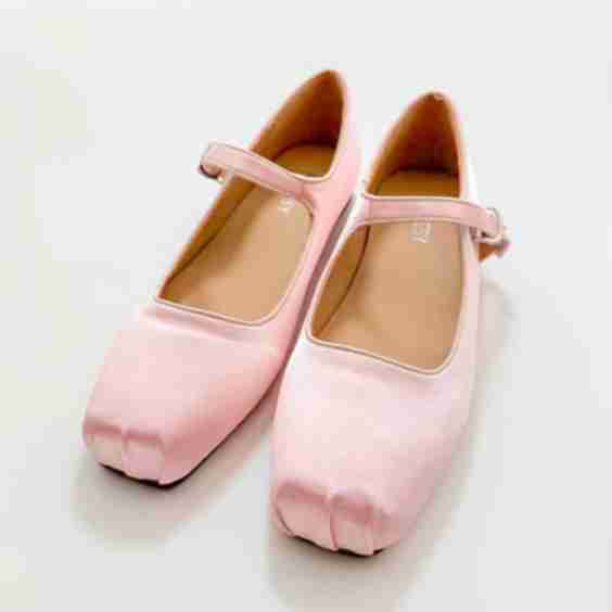 Satin Plain Toe Mary Jane Flats